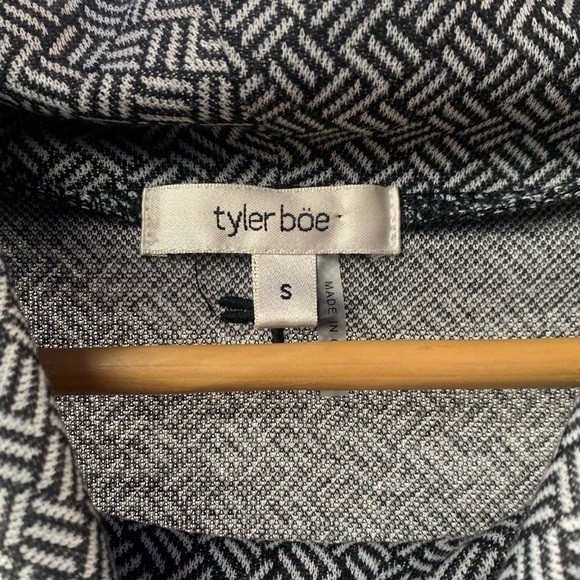 Tyler Böe Kim Cowl Neck Shift Dress in Black White Print Size Small - Picture 3 of 6